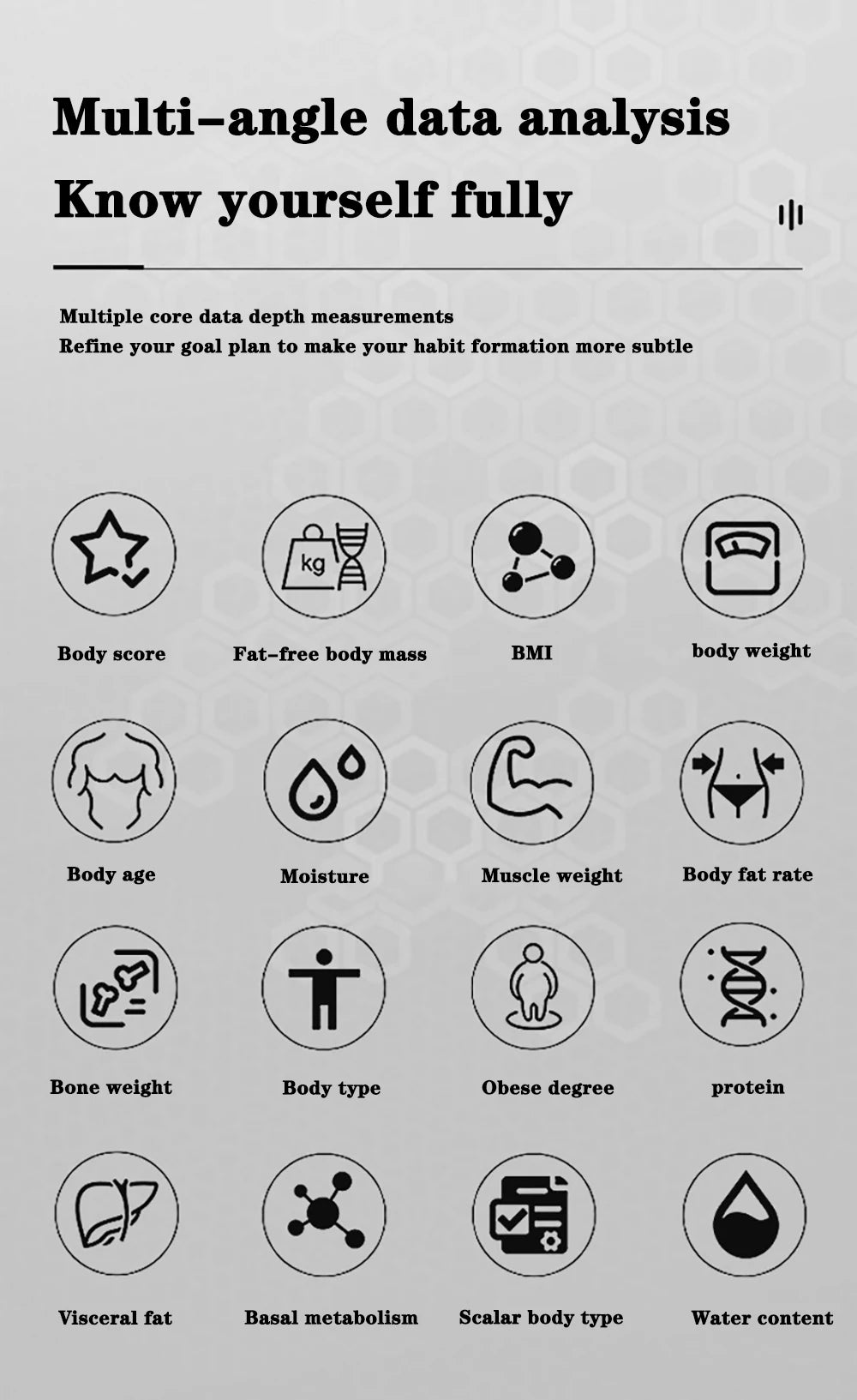 Bilancia Smart con Analisi Corporea — Bluetooth, App e 13 Parametri di Salute