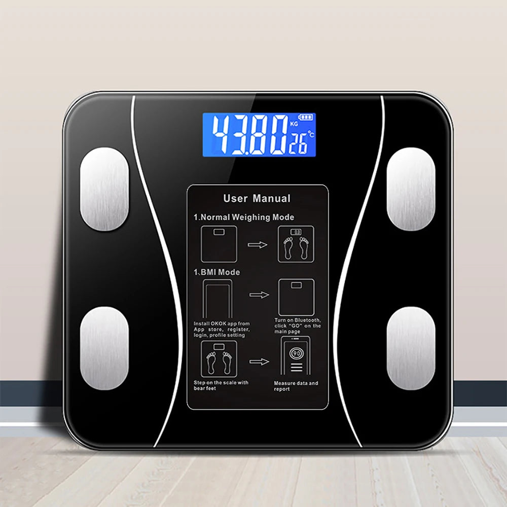 Bilancia Smart con Analisi Corporea — Bluetooth, App e 13 Parametri di Salute