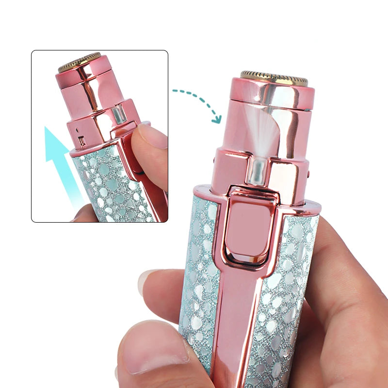 Rasoio Facciale 2-in-1 con Luce LED — Epilatore Indolore per Viso, Labbra e Sopracciglia