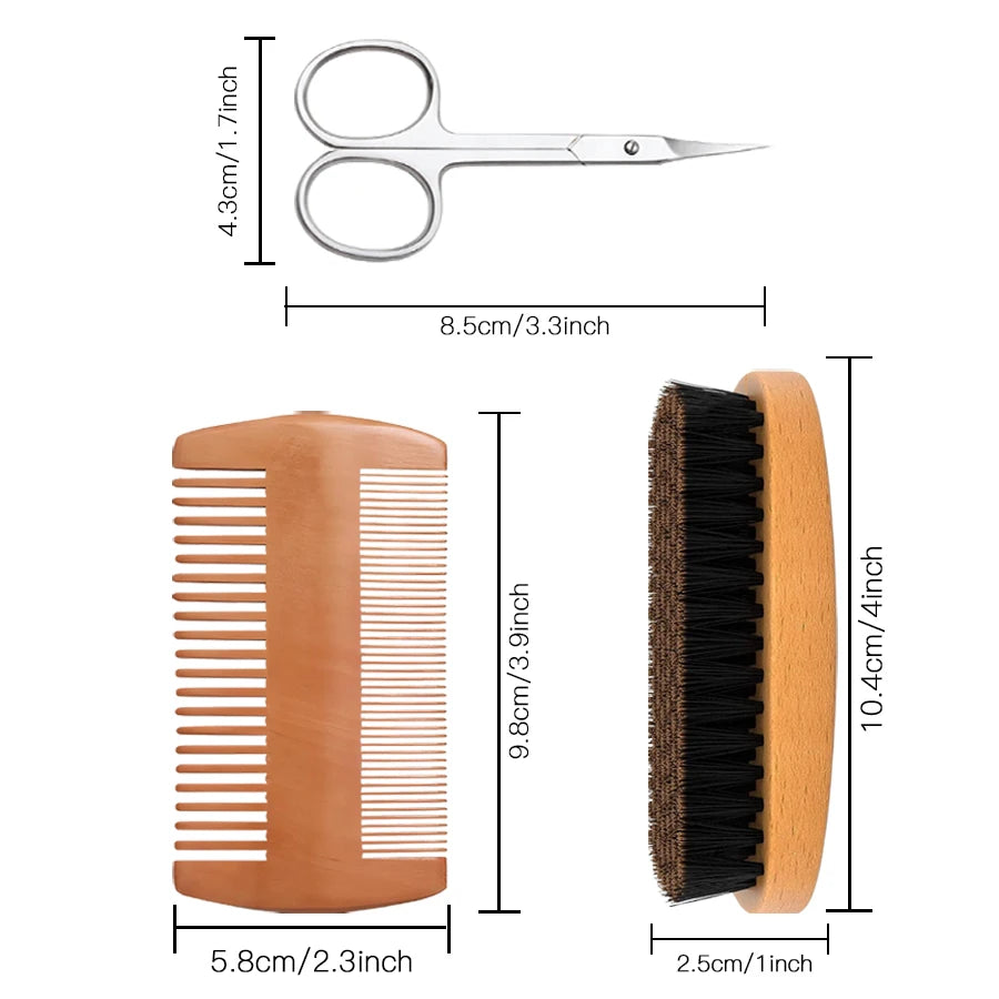 Kit Completo per la Cura della Barba 5 in 1 – Olio e Balsamo Modellante