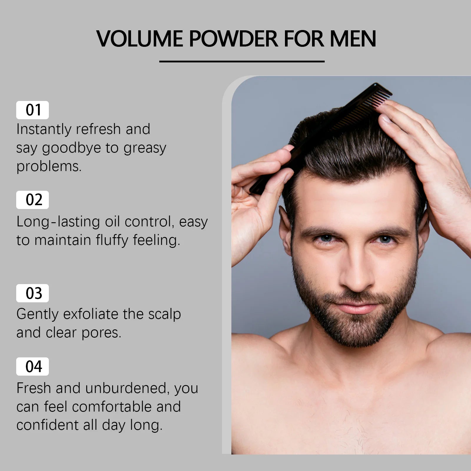 Polvere Volumizzante per Capelli — Effetto Matte, Controllo Sebo e Fissaggio Flessibile
