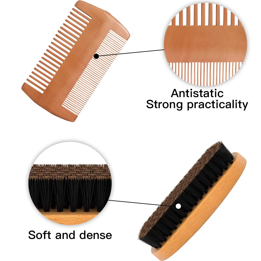 Kit Completo per la Cura della Barba 5 in 1 – Olio e Balsamo Modellante
