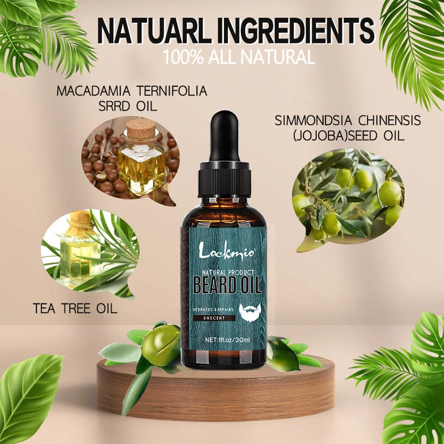 Kit Completo per la Cura della Barba 5 in 1 – Olio e Balsamo Modellante