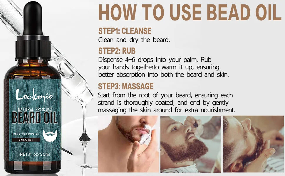 Kit Completo per la Cura della Barba 5 in 1 – Olio e Balsamo Modellante