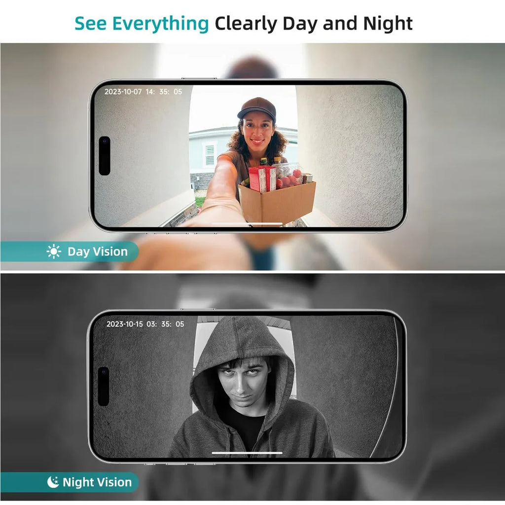 Videocitofono Smart WiFi Tuya – Telecamera HD 1080P, Visione Notturna, Impermeabile