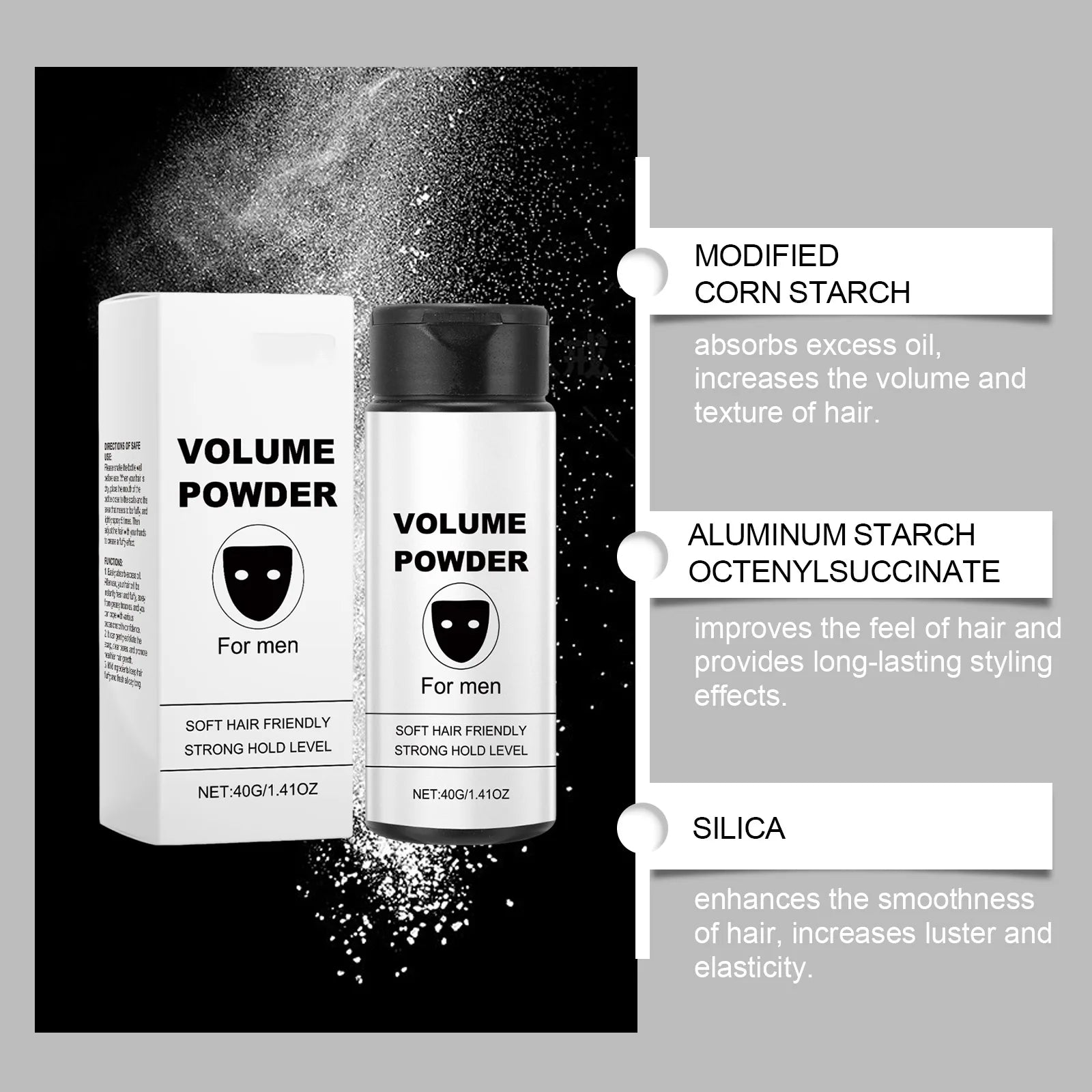 Polvere Volumizzante per Capelli — Effetto Matte, Controllo Sebo e Fissaggio Flessibile