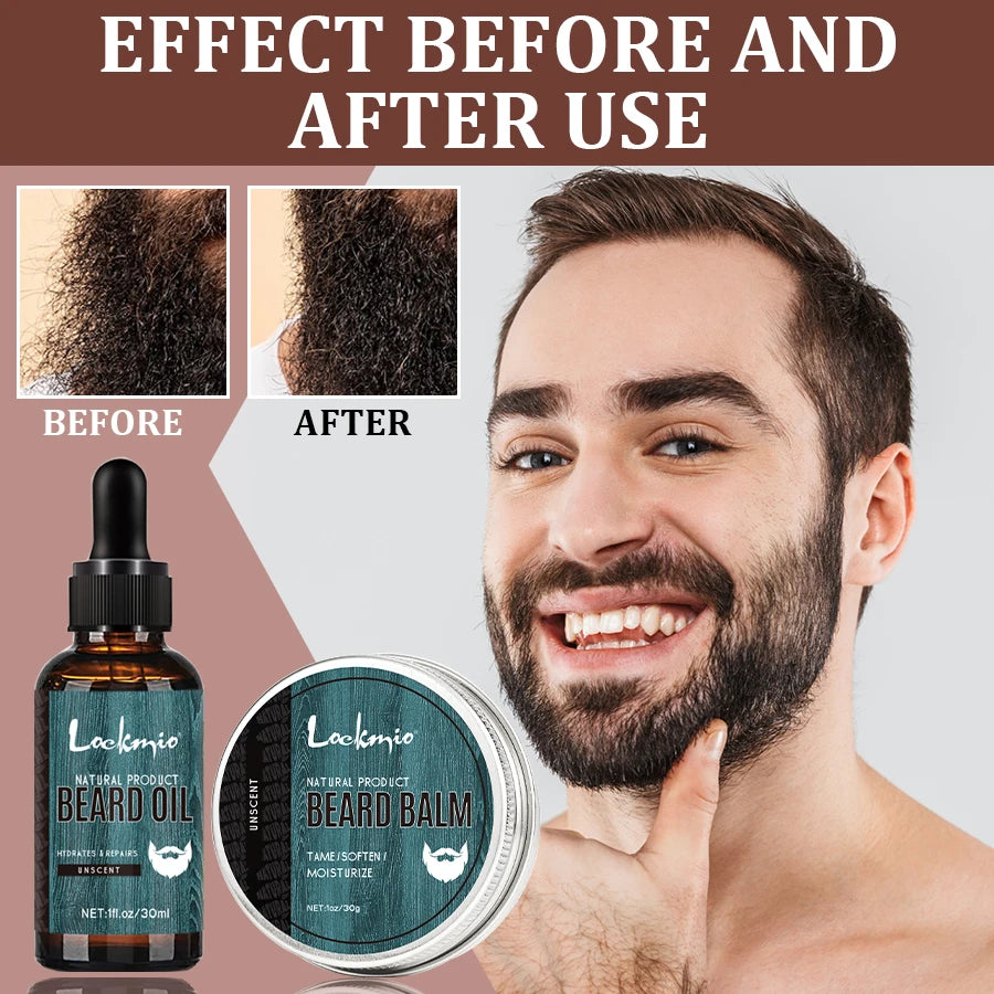 Kit Completo per la Cura della Barba 5 in 1 – Olio e Balsamo Modellante