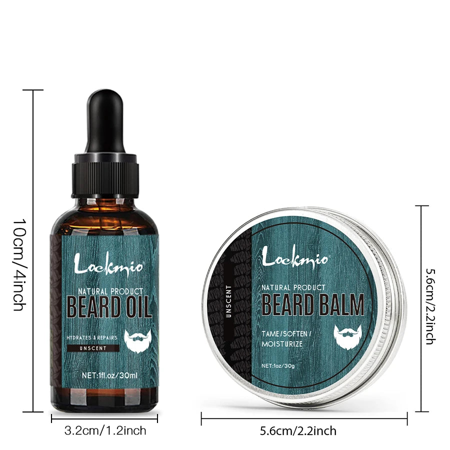 Kit Completo per la Cura della Barba 5 in 1 – Olio e Balsamo Modellante