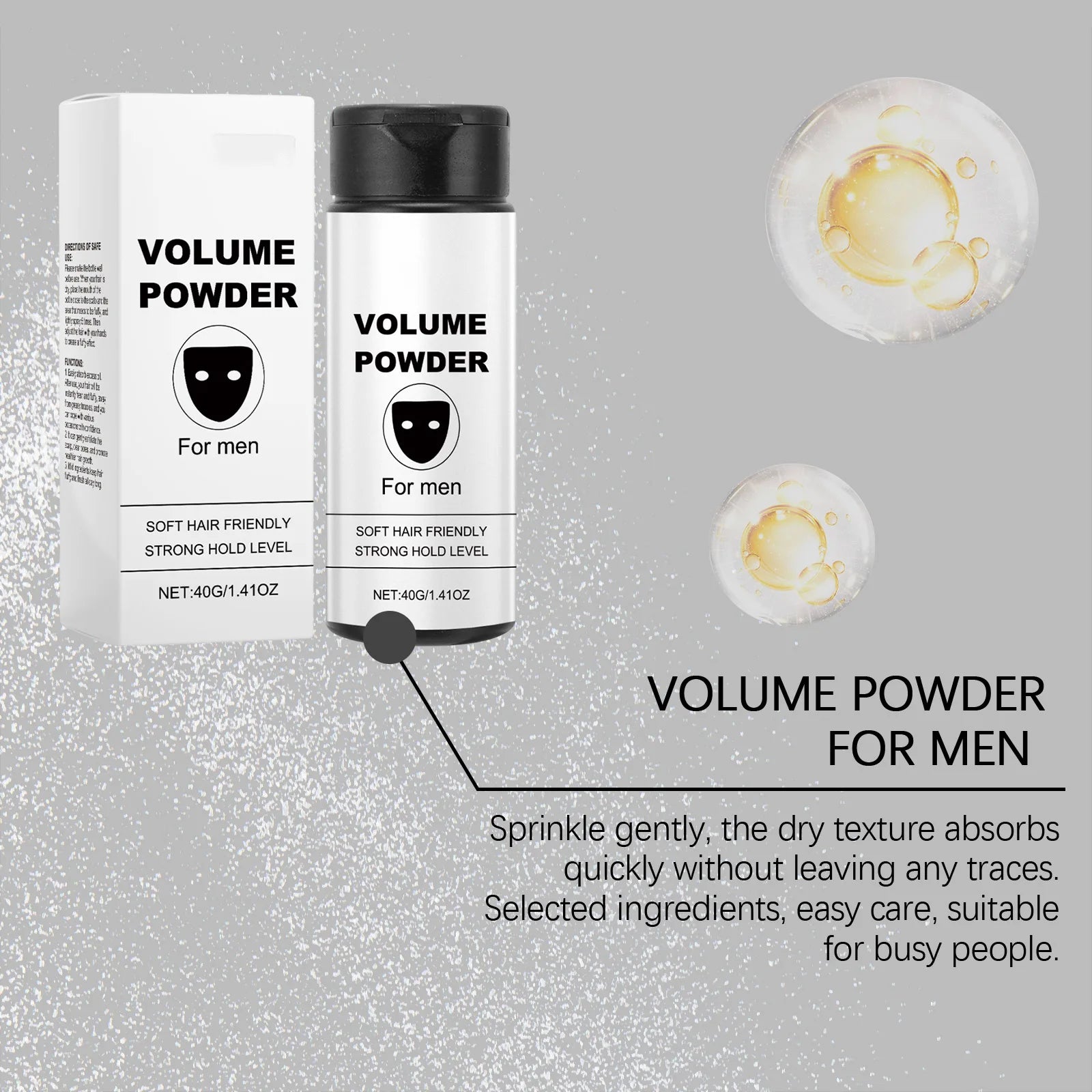 Polvere Volumizzante per Capelli — Effetto Matte, Controllo Sebo e Fissaggio Flessibile