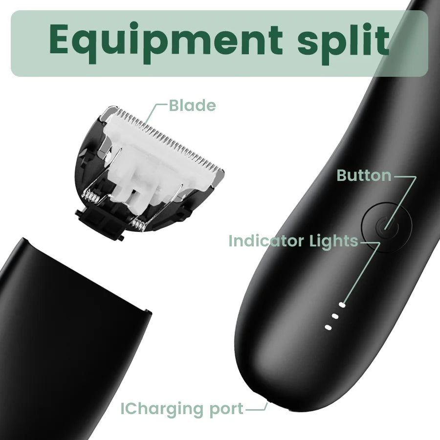 Rasoio Elettrico Corpo & Inguine da Uomo – Trimmer Impermeabile Dual Head con Luce LED e Lame a Lamina