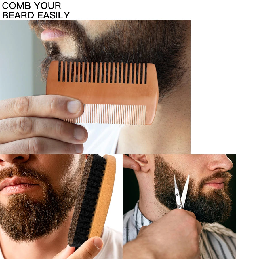 Kit Completo per la Cura della Barba 5 in 1 – Olio e Balsamo Modellante